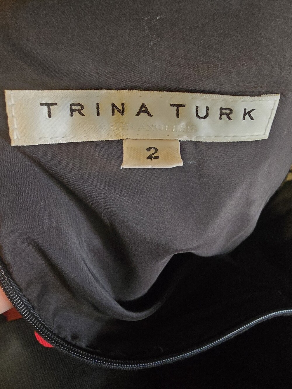 Trina Turk Black Sheath Dress with Multicolor Dot Print - Picture 3 of 4